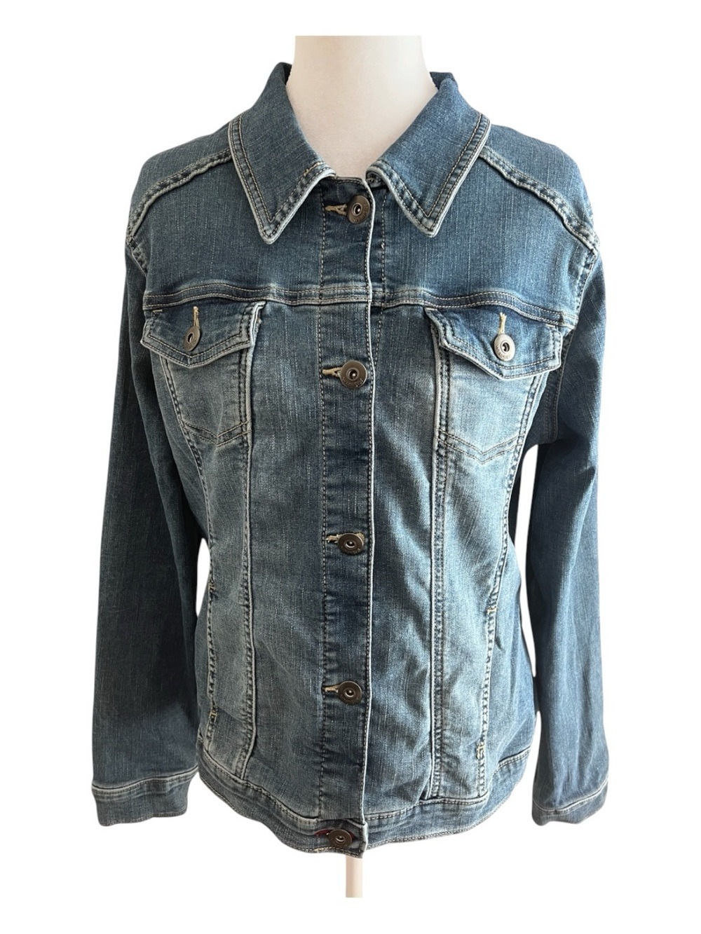 Wrangler Authentics Women’s Stretch Denim Trucker Jacket - Size Large